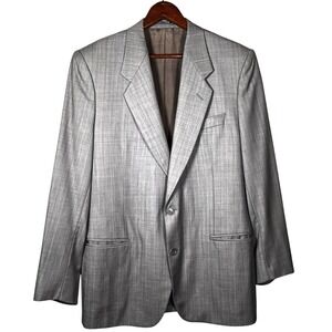 Lubiam Grey Wool Blazer 40R IT 50 Italy 2 Button Ventless Sport Coat